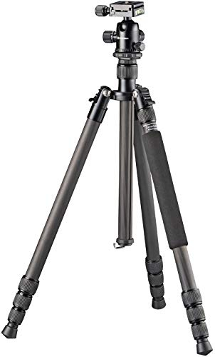 Trípode de Carbono para Cámara BRESSER BR-2504X8C-B1 hasta 10 kg, utilizable como Trípode de Suelo, Monópodo y Trípode de Tres Patas
