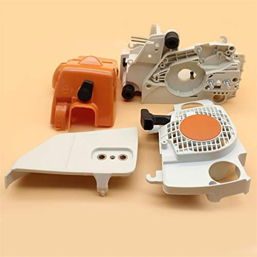 Tiempo Beixi Cárter Vivienda Tapa del Embrague de Retroceso Starter Kit Compatible con STIHL MS180 MS170 018 017 MS 180 170 Motosierra de Gasolina de plástico de Piezas de Repuesto