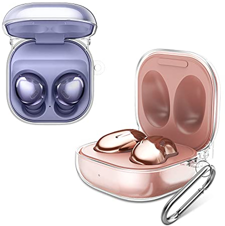 Fintie Hülle für Samsung Galaxy Buds FE 2023, Galaxy Buds 2/2 Pro, Transparent Hartschale Case Schutzhülle, Durchsichtig