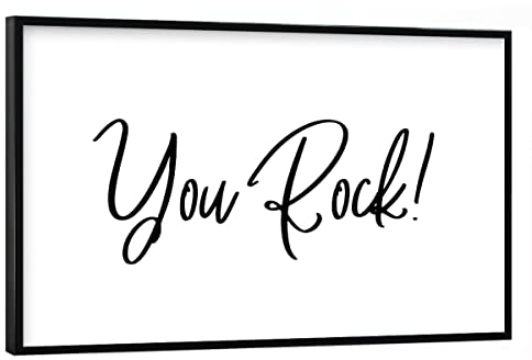 artboxONE Poster mit schwarzem Rahmen 75x50 cm Typografie You Rock! - Bild Motivation Motivation Rock