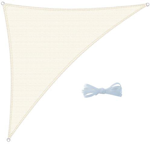Cool Area Tenda a Vela Triangolare 5x5x7m Traspirante HDPE Vela ombreggiante Protezione Raggi UV parasole per Giardino Esterno Terrazza-Crema