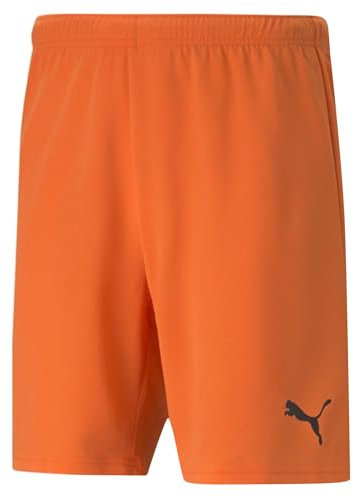 PUMA Short de Football Team Rise pour Homme, Orange, Noir, Taille S