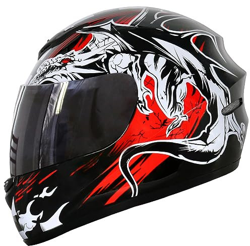 Zorax ZOR-819 Dragon XL (61cm) Full Face Motorbike Motorcycle Helmet Road Legal ECE 2206 + Dark Smoke Visor