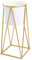 green leaves Metal Planter Stand with Plant Pot Flower Pot for Indoor Balcony Flower Rack (White, Large)