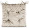 AmeliaHome Stuhlkissen mit Bändern 40x40 cm Sitzkissen Samt Velvet Optik Aleksa Creme