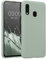 kwmobile Hülle kompatibel mit Samsung Galaxy A40 Hülle - weiches TPU Silikon Case - Cover geeignet für kabelloses Laden - Graugrün