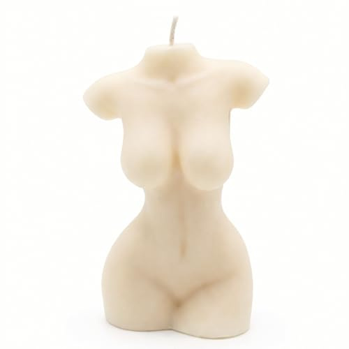 Body Candle – Skulptur Kerze aus Sojawachs – Körperform als Deko & Geschenk, vegan, handmade (Venus creme)
