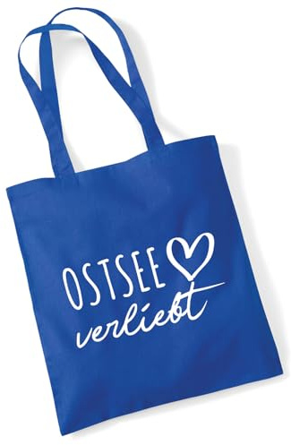 Huuraa Jutebeutel Ostsee verliebt Geschenk | Baumwollbeutel 10 Liter Stoffbeutel Beutel aus Baumwolle Tasche Geschenkidee Einkaufstasche Langen Henkel