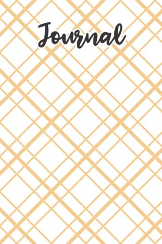 Journal with Gold & White Plaid: Lined paper, 6x9, Soft Paperback