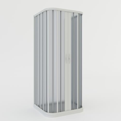 Mampara de ducha de 3 lados de PVC con fuelle 70 x 70 x 70 cm H 185 mod. Narciso con apertura central