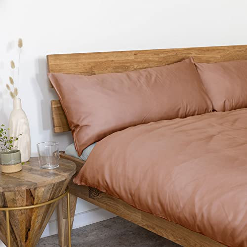AGAPIE - Bambus Lyocell Kopfkissenbezug 80x40 cm - Rost-Braun, 100% Bio Oeko-Tex 100, für Allergiker, Antibakteriell, Ganzjahres-Bettwäsche, Atmungsaktiv, Geruchshemmend, Besonders sanft