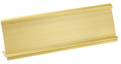 PATIKIL 1Stk 2x7 Namensschild L Typ für Schreibtisch Büro Türschild Halter Goldton