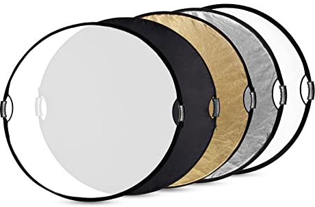 SMALLRIG 42 107 cm Riflettore Fotografico con Manici Riflettore di Luce Circolare Pieghevole 5 in 1, Traslucido, Argento, Oro, Bianco e Nero, con Borsa per il Trasporto - 4131