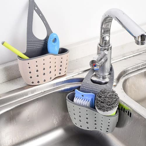 Juego de 2 portapistas para cocina y cuarto de baño, cesta para escurrir debajo del fregadero para guardar productos de limpieza