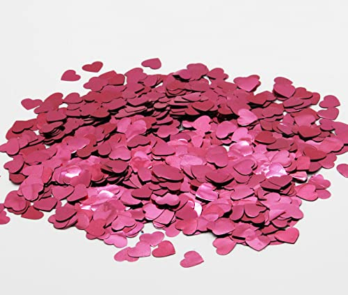 CC wonderland zone 50g Konfetti Herzen Rosa,Tischkonfetti Metallic Herzform Mehrfarbig für Party Hochzeit Dekoration(Φ1.5cm)