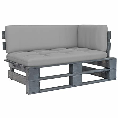 ZHOUMIN Garten-Paletten-Ecksofa, Balkonmöbel, Kleines Sofa, Balkon Möbel, Gartenmöbel, Gartenlounge, Terrassen Sofa, Balkon Sofa, Grau Imprägniertes Kiefernholz