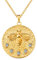 KRKC&CO Damen Bienen Medaillon Anhänger Münzkette, Münze Anhänger Kette, 18K vergoldet Goldkette 1,4mm verstellerbare Länge 41/46cm, Römischer Kettenanhänger Glücksbringer, Geschenk Frauen Mädchen