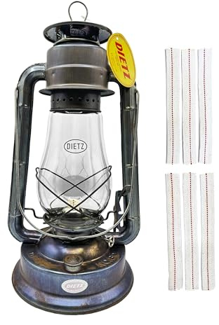 Light of Mine – Dietz #80 Blizzard Öllaterne mit 2,2 cm Ersatz-Dochtstreifen (unlackiert)