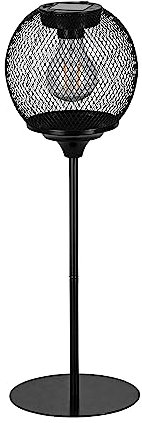 Eglo 48965 LED Solarleuchte/Tischleuchte Z_SOLAR Stahl schwarz 2X0,06W L:15cm B:15cm H:46cm Ø1cm 2200K mit Schalter ein/aus