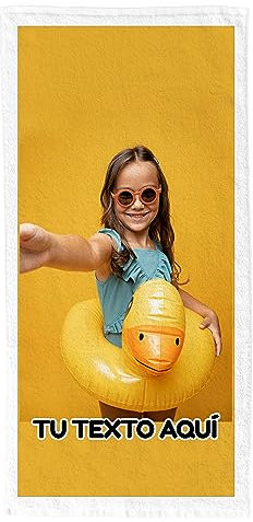 Pla Pla Pla | Toalla de baño Personalizada con tu Foto y Texto | Toalla de Playa o Piscina | Toalla baño con Imagen y Texto | Regalo Personalizado | Sorpresa Regalo 100x150 cm