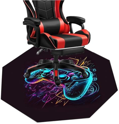 EYEWEB Tapis Chaise de Bureau Gaming Octogonal, Tapis Protection Sol Chaise Bureau Antidérapant Tapis de Chaise Gaming Antidérapant Silencieux (Color : 1, Size : 60cm)