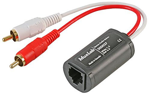 CAT5 Audio Balun Stereo 2X Phono Audio Visual AV Over CAT 5, CAT5 Audio Balun, Stereo, 2X Phono