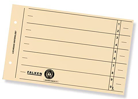 Original Falken 1000er Pack Trennblätter. Made in Germany. Aus Recycling-Karton für DIN A5 quer hellchamois Trennlaschen Trennblätter Ordner Register Kalender Blauer Engel