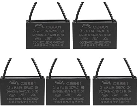 5 Stück Deckenventilator-Kondensator CBB61, metallisierter Polypropylen-Folienkondensator, ideal for Ventilatoren, Pumpen, Motoren, laufend