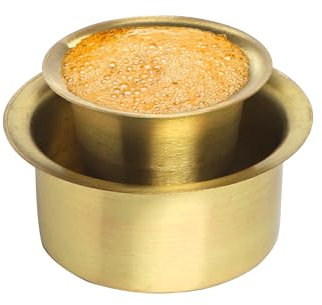 Set of 2 Brass Coffee Filter Set, Brass Dabra, Plain South Indian/Madras Style, Coffee Serving Tumbler, for Coffee Bar Accessories