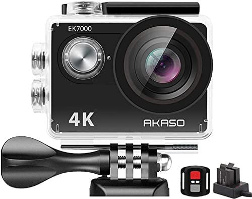 AKASO EK7000 4K30FPS Action Camera - 20MP Ultra HD Underwater Camera 170 Degree Wide Angle Waterproof Camera with Accessory Kit - Black