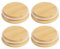 Sourcing Map Bamboo Lids - 4 Pcs, 2.87 Inch, Silicone Sealing Rings for Mason Jars