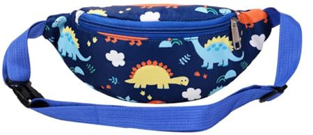 Dzxin Bauchtasche Kinder, HaiTaillentasche, Gürteltasche Hai, Bauchtasche für Kleinkinder, Mädchen und Jungen, Laufen, Wandern, Reisen, Sport, Shark Kids Waist Fanny Pack (Dinosaurier-Dunkelblau)