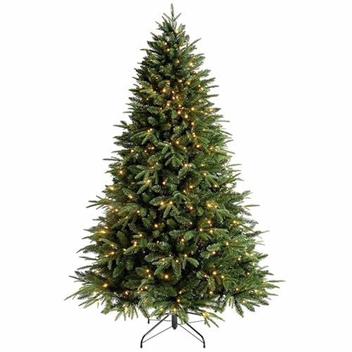 RUYICZB Künstlicher Weihnachtsbaum, Weihnachtsbäume Mit Metallständer, Vollgrüner Weihnachtsbaum, Realistischer Weihnachtsbaum Für Zuhause, Büro, Party, Dekoration,7.9ft