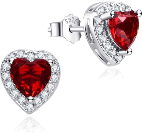 Dada Gioielli Orecchini Argento 925 Cuore 8mm Punto Luce | Con Zirconi Brillanti