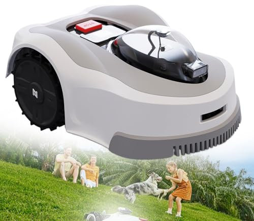 WEIMILOR Robot Lawnmower No Boundary Wire for 1/4 Acre - 300% Higher Efficiency of Grid-Shaped Mowing Path, Automatic Robotic Lawn Cutter Mowers with Auto Mapping & Recharge, IPX6 Waterproof,3000㎡