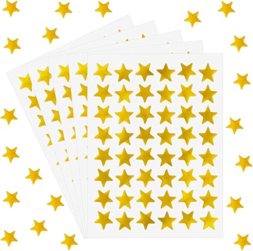 Flycppo 1440 Stück Stern-Aufkleber,Selbstklebende Stern Aufkleber Gold Belohnungssticker für Kinder Kleine Sticker Sterne für Lehrer,Studenten,Scrapbooking,DIY-Grußkarten (13 mm)