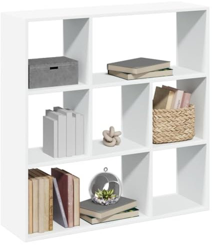 THOYTOUI Raumteiler Bücherregal, Treppenregale Anrichte Möbel Schaukästen Verwendbar für Schlafzimmer Korridor Wohnbereich Arbeitszimmer Weiß 102x29x103,5 cm Holzwerkstoff
