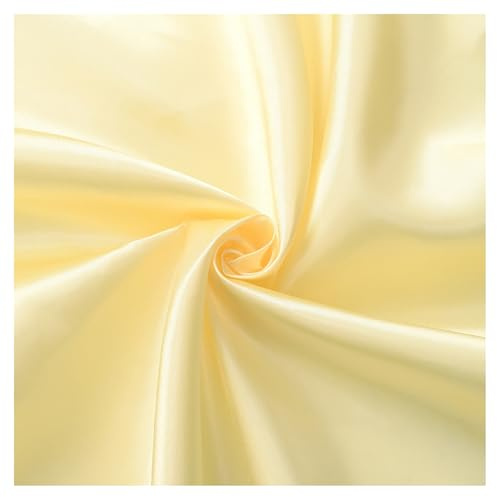 BrightGlow Satin Stoff Meterware Seidenimitatstoff Stoffe zum Nähen Wege-Stretch Satinstoff Glänzender Seidiger Stoff Kostümstoff Dekostoff Bastelstoff für Kleidung Basteln Hellgelb 300 X 150CM