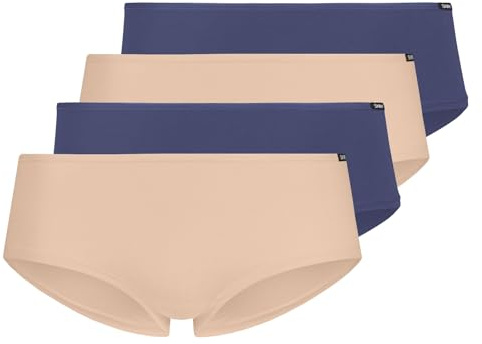 Skiny 4er Pack Damen Panties Panty Unterhose Every Day In Cotton Advantage, Farbe:Mehrfarbig, Menge:4er Pack (2X 2er), Wäschegröße:40, Artikel:-S766 skippercameo Selection