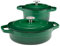 ProCook Graduated Cast Iron Dutch Oven Set - 2 Piece, 20cm/24cm, Casserole Dishes with Lid - Green, Durable Induction Compatible Cookware