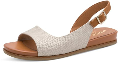 Jana Damen Sandal Flat Vegan Gold/Snake 36