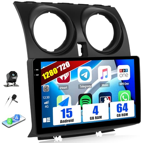 SIXWIN 4+64 Android 15 Autoradio pour Nissan Qashqai J10 2006-2016, avec Carplay Android Auto, IPS Écran Tactile 9’’ Poste Radio Voiture avec WiFi GPS Bluetooth 5.0 FM RDS Radio EQ+Caméra de Recul