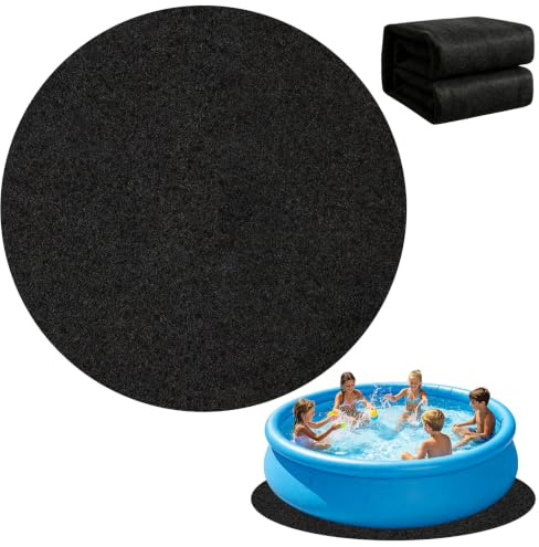 TZEKING Base de Piscina 4m Redonda, Lona de Suelo en Geotextil 200g/m², Antideslizante y Absorbente para Piscinas Elevadas y Exteriores, Fácil de Colocar y Plegable para Jacuzzi
