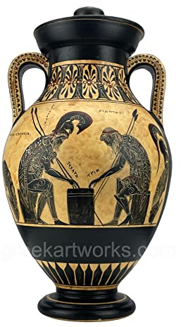 Achilles & Ajax Exekias Antike griechische Amphore Vase Museum Replik Handarbeit