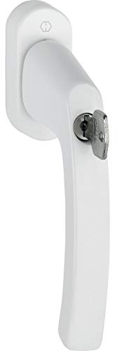 Hoppe 11780435 Fenstergriff LIÈGE-Druckknopf-Schließzylinder, 7x40, weiß,