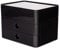 HAN Schubladenbox Allison SMART-BOX plus mit 2 Schubladen, Trennwand sowie Utensilienbox, inkl. Kabelführung, stapelbar, Büro, Schreibtisch möbelschonende Gummifüße, 1100-13, hochglänzend schwarz