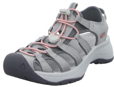 KEEN Damen Astoria West Sandalen, Grey/Coral, 35.5 EU