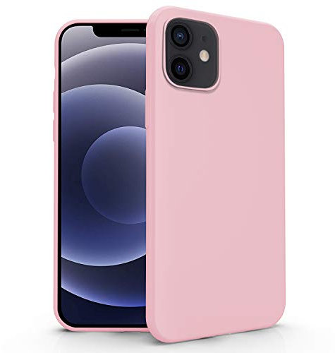 N NEWTOP Cover Compatibile per Apple iPhone 12-12 PRO, Custodia TPU Soft Gel Silicone Ultra Slim Sottile Flessibile Case Posteriore Protettiva (Rosa)