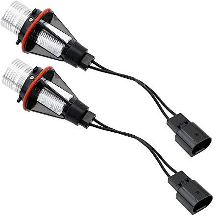 NOPNOG Bombilla de luz de marcador de ojos de ángel LED de 2 piezas, lámparas de coche sin errores, 720 lm, 12 V CC, para BMW E39 E53 E60 E61 E63 E64 E65 E66 E87 525i 530i xi 545i M5 (Blanco)