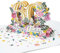 LIMAH® Pop-Up 3D Grußkarte/Hochwertige PopUp 3D Geburtstagskarte zum 60. Geburtstag/Happy Birthday Motiv/in weiß Gold/Groß mit Glitzer